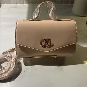 CXL by Christian Lacroix Laine Matte Patent Crossbody Bag Nude NWT
